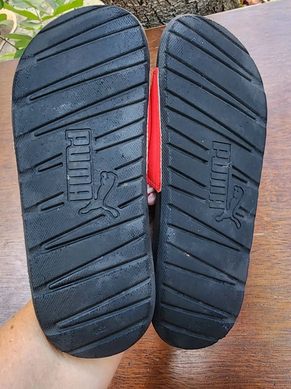 Puma Cool Cat V Slides Red Black Softfoam Adjustable Strap Sandals 5C
